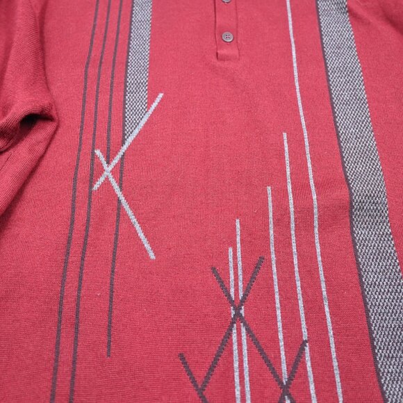 GORGEOUS Gionfriddo MCM Wool Blend Made in Italy Red Jumper Polo Neck Sweater L - Picture 2 of 5